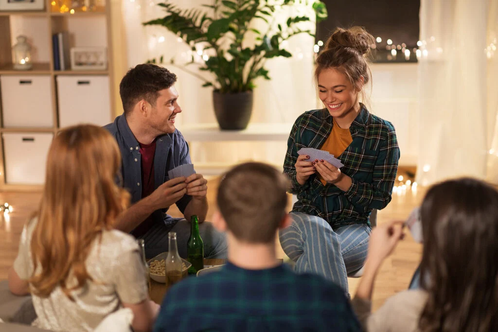 People playing a game at a church game night